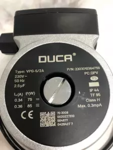 Двигатель насоса Duca VPG-5/2A, аналог 178983А, совместим с 178983 Vaillant Turbo/Atmo TEC Двигатель насоса Duca VPG-5/2A, аналог 178983А, совместим с 178983 Vaillant Turbo/Atmo TEC