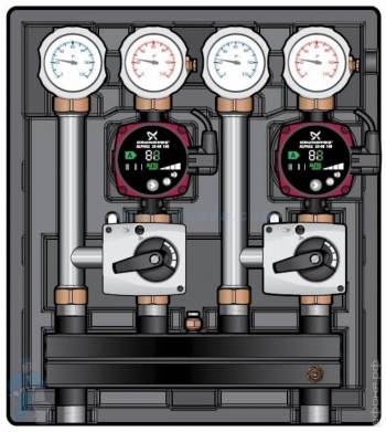  Насосно-смесительный модуль Kombimix 2 MKST_UPM3 Hybrid 15-70*
